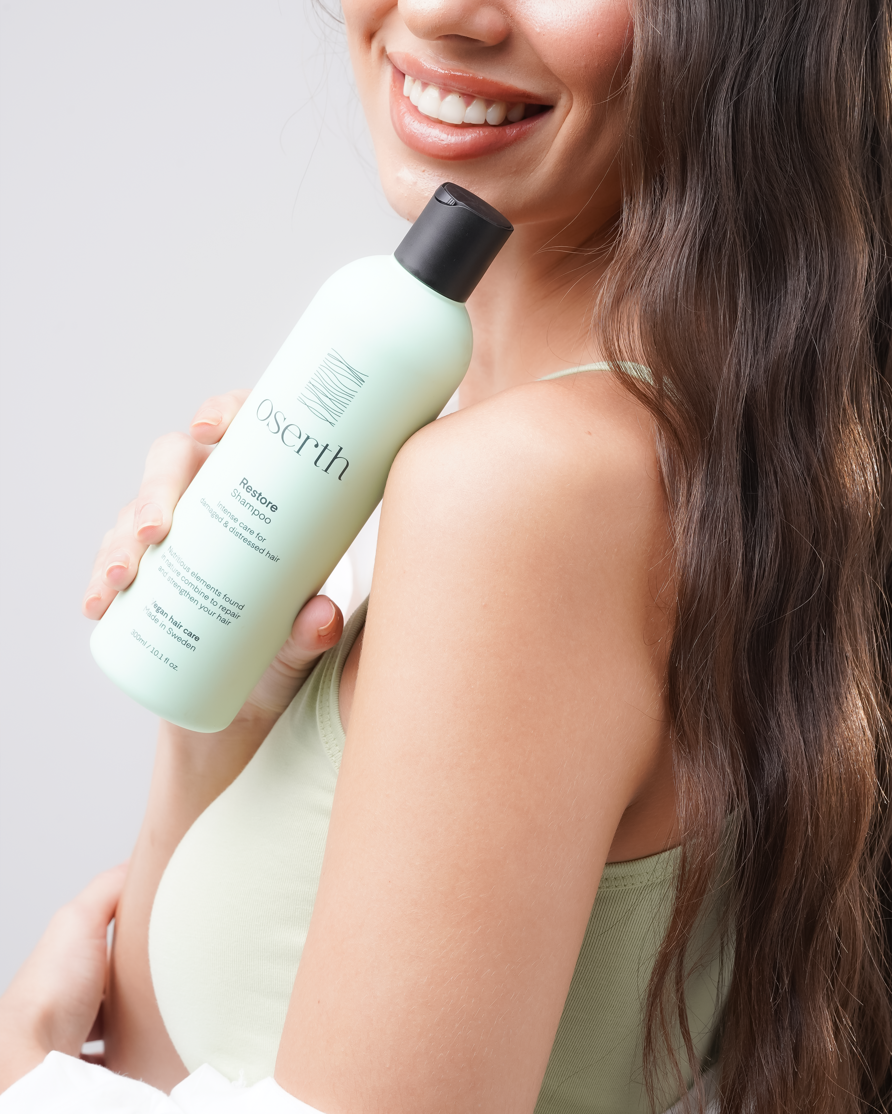 Oserth Restore Collection – Repair and rejuvenate damaged hair with vegan, sustainable products infused with nourishing natural ingredients.